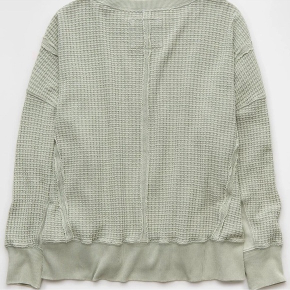 AE Big Hug Waffle Crew Neck Sweatshirt - Picture 7 of 15